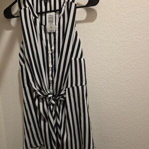 TORRID PEPLUM BLACK/WHITE STRIPE TOP